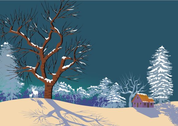 3 Illustrated Christmas Postcards