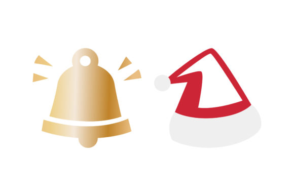 Bell and Hat Christmas Illustrations