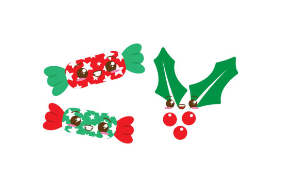 Candy and Mistletoe Christmas Asset Set
