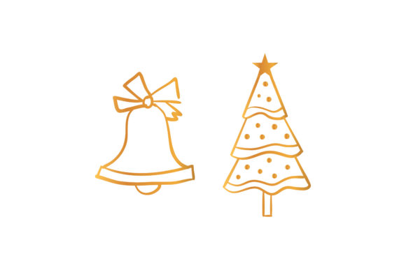 Christmas Bell and Tree Set Illustrations
