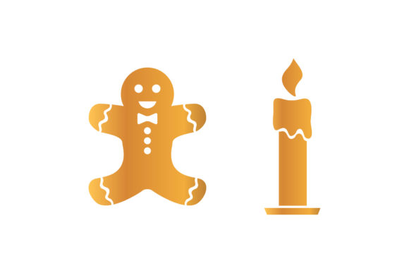 Christmas Cookies and Candle Set Vector