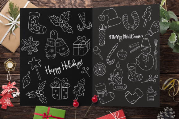 Christmas Doodles. Cut SVG PNG JPG PDF F