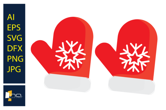 Christmas Gloves Red Illustration