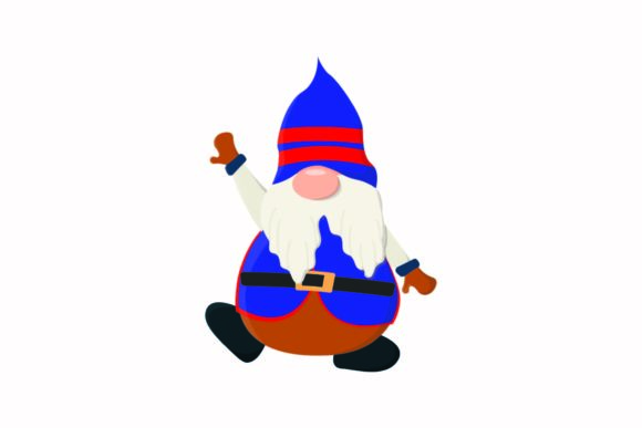 Christmas Gnome Character - Blue with Red Stripes Illustrations