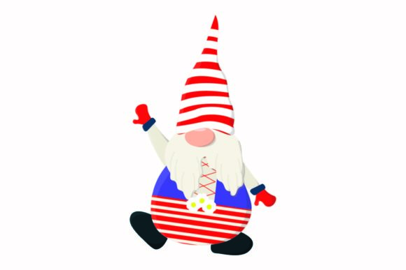 Christmas Gnome Character - Red and White Stripes Illustrations