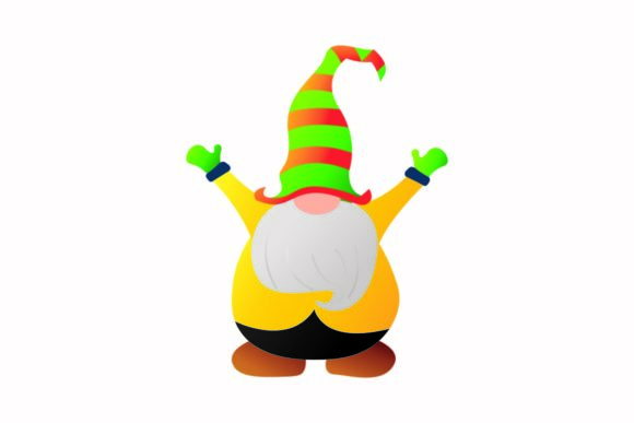 Christmas Gnome Yellow Costume Vector
