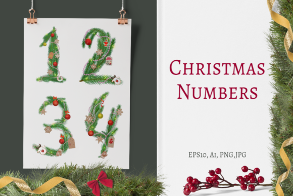 Christmas Numbers from 0 to 9