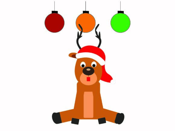 Christmas Reindeer Sitting with a Light
