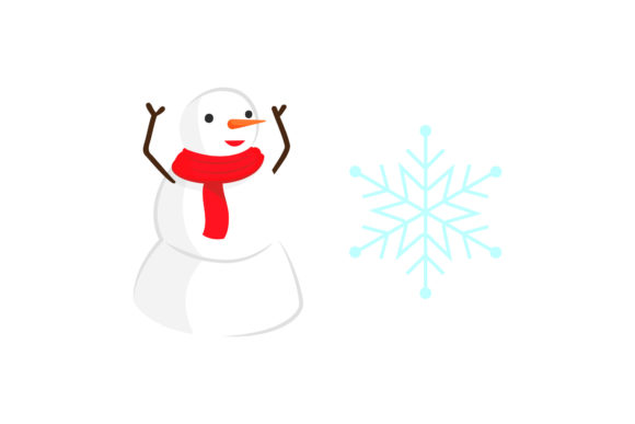 Christmas Snowman and Snow Set Vector