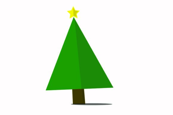 Christmas Tree Flat Star Yellow Illustrations