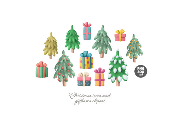 Christmas Trees Clipart for Digital Creators
