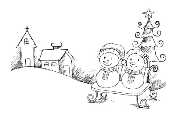 Christmas with Funny Snowman Illustrations