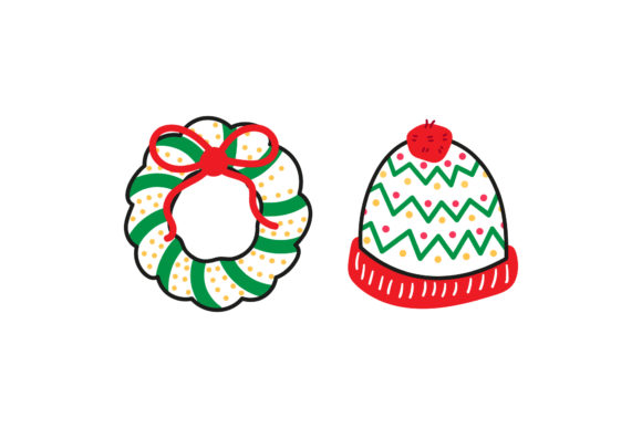 Decorations and Hat Christmas Asset Illustrations
