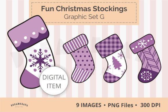 Fun Christmas Stockings Illustrations for Crafting
