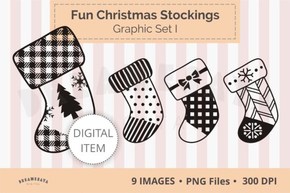 Fun Christmas Stockings Png Clipart I