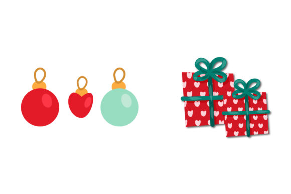 Gift and Ornament Christmas Vector Illustrations