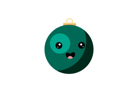 Good Dark Green Christmas Light Kawaii Illustrations