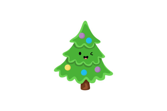 Kawaii Christmas Tree Illustration