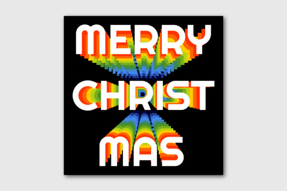 Merry Christmas Typography Wording Illustrations