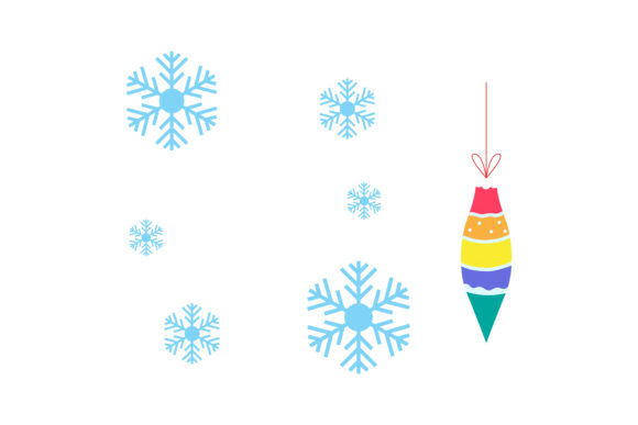 Ornaments Snow Set Christmas Vector