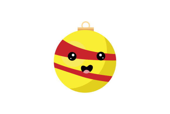 Red and Yellow Christmas Light Kawaii Illustrations