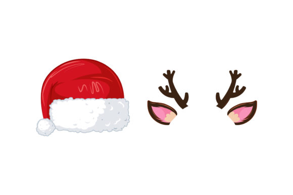 Santa’s Hat and Horn Christmas Vector