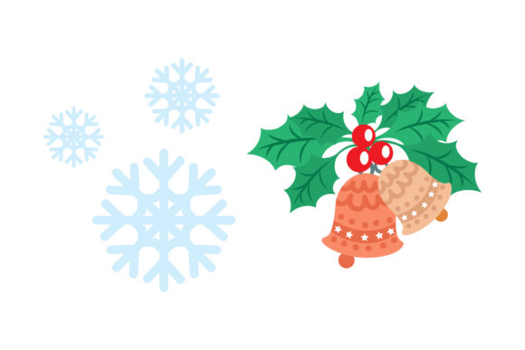 Snow Bell Set Christmas Vector Illustrations