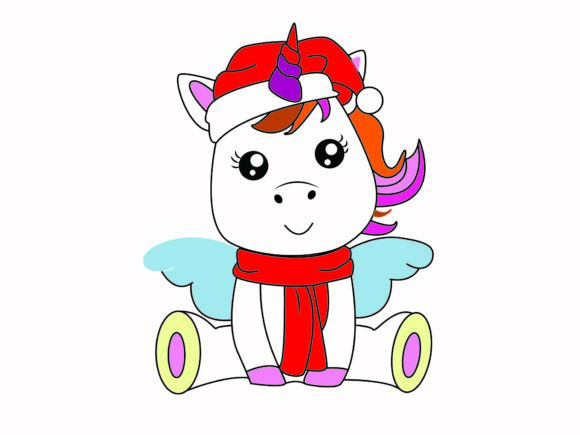 Unicorn Christmas Sit Full Color Illustrations