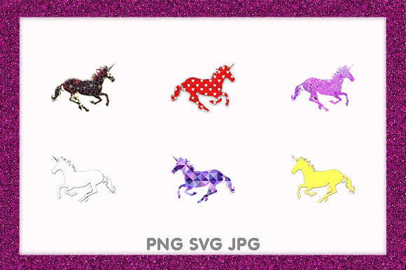 Unicorn Magical Horse Horn Christmas Illustrations